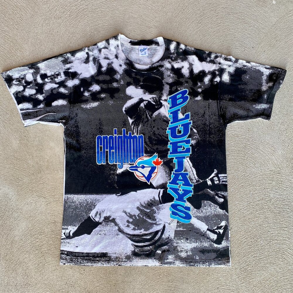 Vintage 90s Creighton Blue Jays NCAA AOP T-shirt RARE